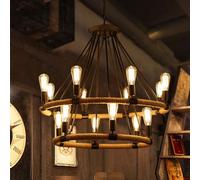 LXYST Vintage American Style Retro Hemp Rope Chandelier Light - Nostalgic Loft Industrial Decor