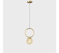 LXYST Vintage Brass with Clear Shade Small 2-Light Ribbed Glass Ceiling Hanging Lampd Antique Chandelier for Bedroom Kitchen Island Dining Table Bathroom Living Room/