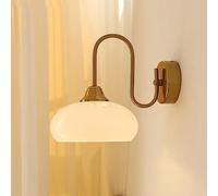 LXYST Vintage Fixtures Gold with Shade Antique Brass Finish ing Glass Wall Lamp for Bedroom Living Room Dining Hallwa (Milk Yellow)