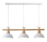 LXYST Vintage Wooden Pendant Lamp with Iron Shade, 80cm Blue Chandelier for Living Room or Bedroom - 1.2m x 0.66m x 1m