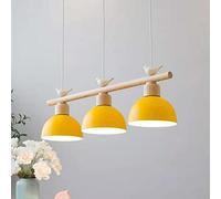 LXYST Vintage Wooden Pendant Lamp with Iron Shade, 80cm Blue Chandelier for Living Room or Bedroom - 1.2m x 0.66m x 1m