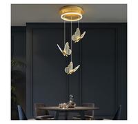 LXYST Wall Mount Lighting, Lamp, Butterfly Long Adjustable Length Duplex Stair Light Living Room Art Dining Light, LED Chandelier (Coldlight 3Li