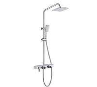 LXYST Wall-Mounted Chrome-Plated Set Function System with Brass Stainless Steel Body ABS Head and Hand-Held Spray 1.5 M Shower Hose Thermostatic Bat