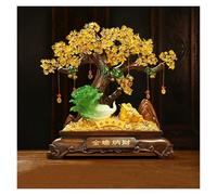 LXYST Wealth Imitation Four Seasons Fortune Jade Cabbage Ornament, Lucky Money Toad Crystal Tree, Home Decor Desk Decoration Feng Shui Gem Tree(SMA