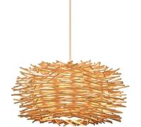 LXYST Weaving Chandelier Art Bird Nest Lamp Shade Wicker E27 Ceiling Light Decorative Farmhouse Lighting Fixtures for Kitchen Living Dining Room Color : Onecolor_/Onecolor_19.7In/a