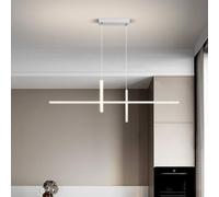 LXYST White Metal Chandeliers Hanging Pendant Light Fixture LED Linear Compatible with Kitchen Island Dining Room, Ceiling Chandelier