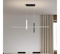 LXYST White Metal Chandeliers Hanging Pendant Light Fixture LED Linear Compatible with Kitchen Island Dining Room, Ceiling Chandelier