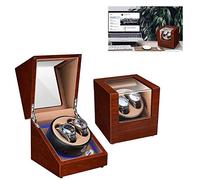 LXYST Winders for Watches Quiet Motor 5 Rotation Modes Box Wooden LED Lighting Double Automatic Watch Winder