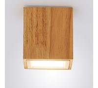 LXYST Wood Nordic Square Flush Mount Lamp 3W Led Close to Lamps Wooden Ceiling Lighting Fixture for Hallway Bedroom Living Room Office Home Decoration/3000K/10Cm