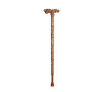 LXYST Wooden Sticks Cane, Crutches, Solid Wood Walking Stick, Fine Carving Implied Auspicious Hoist Handle 91cm Long According to Height Truncated by Yourself Mobility Aid for Elderly