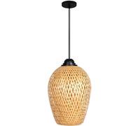 LXYST Woven Shade Farmhouse Decor Hand-Woven Boho Style Hanging E27 Light Fixtures Natural Wicker Lamp, Chandelier