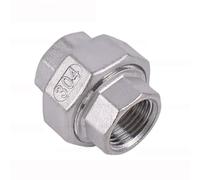 LXYTT Acoplador Adaptador, 1/4" 3/8" 1/2" 3/4" 1" 1-1/4" 1-1/2" Actividad Rosca Hembra 304 Unión De Acero Inoxidable Conector De Instalación De Tuberías Acoplador Adaptador(DN6 (1I8))