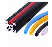 LXYTT Sello Plano, 2 Metros 6 Mm Sello Plano 2020 Cubierta De Ranura De Perfil De Aluminio/Soporte De Panel Negro/Naranja/Azul For Máquina CNC CR-10 Piezas De Bricolaje 1 Pieza(Black)