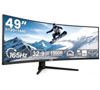 LXZ Monitor curvo para juegos de 49 pulgadas 165Hz, 5120 x 1440P DQHD Monitor curvo ultraancho 1500R, pantalla de PC ajustable en altura con FreeSync y G-Sync, 1 ms MPRT, HDMI 2.1 y DP 1.4