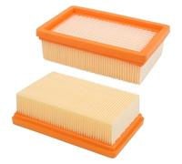 LXZNRQU Filtro Premium plisado plano Compatible con aspiradora en seco y húmedo Karcher WD4/WD5/WD6/MV4/MV5/MV6 2.863-005.0, reutilizable, limpieza de hogar y taller(2pcs)