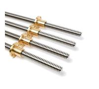 LXZSMH Tornillo de Cabeza, Tornillo de Avance T12, Tornillo Trapezoidal de Acero Inoxidable con Tuerca de latón, Paso de 2 mm, Varilla Trapezoidal de Impresora 3D de 12 mm, 1 Pieza(1000mm)