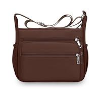 LY&SQ Bolsa de Hombro Ligera para Mujeres Bolso de Mano de Hombro Carteras Cruzadas Impermeables Bolsa con Múltiples Bolsillos(Marrón)