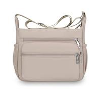LY&SQ Bolsa de Hombro Ligera para Mujeres Bolso de Mano de Hombro Carteras Cruzadas Impermeables Bolsa con Múltiples Bolsillos(Khaki)
