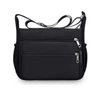 LY&SQ Bolsa de Hombro Ligera para Mujeres Bolso de Mano de Hombro Carteras Cruzadas Impermeables Bolsa con Múltiples Bolsillos(Negro)