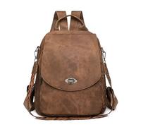 LY&SQ Fashion Color Blocking Backpack Purse For Women Anti-theft Leisure Travel Bag Work Handbags PU Leather Ladies Backpacks(Marrón)