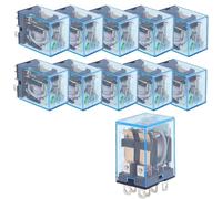 LY2NJ HH62P HHC68A-2Z Micro electrónico Mini relé electromagnético 10A 8PIN bobina DPDT AC/DC12v 24v 36v 48v 110v 220v 380v 10 Uds(AC,36V)
