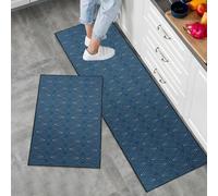 LY4U 2 Juegos de Alfombras y Almohadillas de Cocina, Almohadillas Antideslizantes de Respaldo TPR, Juegos de Canales de Absorción de Agua, Lavables a Máquina, 43x75 + 43x120cm