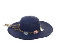 LY4U Sombrero de Paja para Mujer UPF 50 de Sol, Playa de Verano para Niña, Viaje Floppy Roll Up