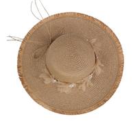 LY4U Sombrero de Sol Flexible de ala Ancha para Mujer UPF 50 con Flor de Encaje, Sombrero de Playa Plegable con Protección UV para Viajes, Verano al Aire Libre