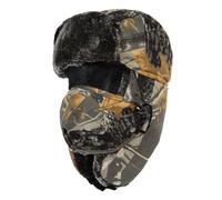 LY4U Sombrero de Trampero de Invierno para Hombres, Gorra de Piloto Forrada de Vellón Cálido, Sombreros Cortavientos de Camuflaje para la Caza en Clima Frío, Esquí, Senderismo, Gris
