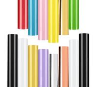 Lya Vinyl 14 Hojas vinilo adhesivo para Cricut, 14 Colores Brillantes Hojas de Vinilo Autoadhesivo para Cricut y Silhouette, Vinilo para Decoración de Fiestas, Pegatinas, Cortador de Manualidades