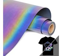Lya Vinyl Lámina holográfica textil para plóter, reflectante, arco iris, lámina flexible para plóter textil para Cricut, Silhouette Cameo, lámina textil para plóter para manualidades, tela