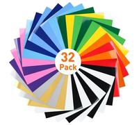 Lya Vinyl Lámina textil para plóter (32 unidades, 30,5 cm x 20,5 cm, para Cricut y Silhouette Cameo, lámina textil para plóter para tela y camiseta)