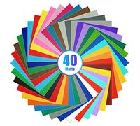 Lya Vinyl Paquete de 40 vinilos permanentes mate para Cricut & Silhouette Cameo 4, vinilo Cricut para decoración de fiestas, calcomanías, cortador de manualidades (color mate, paquete de 40)