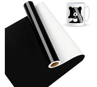 Lya Vinyl Rollo de Vinilo Adhesivo Negro Brillante, 30.5 cm x 457.5 cm, Vinilo Negro Brillante para Cricut, Silhouette Cameo y la Mayoría de las Máquinas de Corte