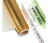 Lya Vinyl Rollo de Vinilo Adhesivo Oro Cepillado - 30,5 x 457,2 cm vinilo Adhesivo Metálico para Exteriores para Cricut, Vinilo Metálico Dorado para Regalos DIY, Tazas, Ventanas, Cerámica, Plástico