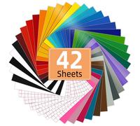 Lya Vinyl Vinilo Adhesivo 42pcs Hojas de Vinilo 30.5 x 20.5CM vinilo para DIY Decoración Tazas,Silhouette,Manualidades,Letreros,