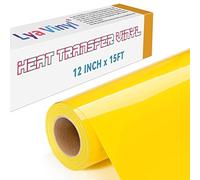 Lya Vinyl Vinilo Textil Termoadhesivo, 30,5 × 457,5 cm, Rollo de Vinilo Textil Amarillo para Cricut y Silhouette Cameo, Vinilo HTV Amarillo para Ropa, Bolsas, Zapatos y Otros Textiles