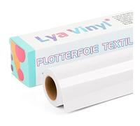 Lya Vinyl Vinilo Textil Termoadhesivo, 30.5 x 305 cm, Rollo de vinilo Textil Blanco para Cricut y Silhouette Cameo, Vinilo HTV Blanco para Ropa, Bolsas, Zapatos y Otros Textiles
