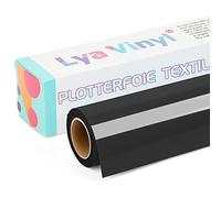 Lya Vinyl Vinilo Textil Termoadhesivo, 30.5 x 305 cm, Rollo de vinilo Textil Negro para Cricut y Silhouette Cameo, Vinilo HTV Negro para Ropa, Bolsas, Zapatos y Otros Textiles