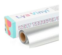 Lya Vinyl Vinilo Textil Termoadhesivo, 30.5 x 305 cm, Rollo de Vinilo Textil Plata metalizado para Cricut y Silhouette Cameo, Vinilo HTV Plata metalizado para Ropa, Bolsas, Zapatos y Otros Textiles