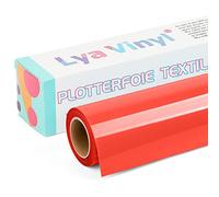 Lya Vinyl Vinilo Textil Termoadhesivo, 30.5 x 305 cm, Rollo de vinilo Textil Rojo para Cricut y Silhouette Cameo, Vinilo HTV Rojo para Ropa, Bolsas, Zapatos y Otros Textiles