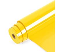Lya Vinyl Vinilo Textil Termoadhesivo, 30.5 x 600 cm, Rollo de Vinilo Textil Amarillo para Cricut y Silhouette Cameo, Vinilo HTV Amarillo para Ropa, Bolsas, Zapatos y Otros Textiles