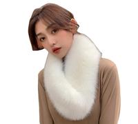 LYAART Bufanda de Piel sintética para Mujer, Abrigo Suave para el Cuello para el Invierno, Mantiene el Calor, Bufandas de Cuello sólido y Gruesas y cálidas (White)