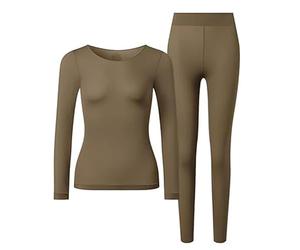 LYAART Conjunto de Ropa Interior hialurónica Ultrafina, Ropa térmica Invisible para el Cuidado de la Piel con ácido hialurónico (XL(65-80kg),Brown)