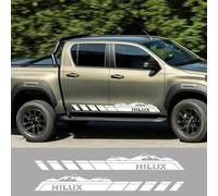 LYABYT 2 uds, pegatinas para puertas laterales, película de vinilo, diseño fresco, personalización de automóviles gráfica creativa, para Toyota Hilux Vigo Revo Truck Graphics Mountain