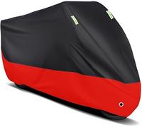 LYangr Funda para Moto para Ducati Multistrada V2 2022-2024, Cubierta de Motocicleta Impermeable Lluvia, Polvo y Rayos UV con Tiras Reflectantes y Hebillas de fijación,C/Black Red