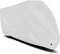 LYangr Funda para Moto para Kawasaki Vulcan VN 900 VN900,Sun Cubierta de Motocicleta Impermeable Lluvia, Polvo y Rayos UV con Tiras Reflectantes y Hebillas de fijación,B/Silver