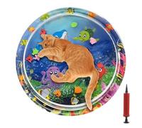 lyanny Alfombrilla Sensorial De Agua para Gatos | Alfombrilla De Peces con Agua para Estimulación,Tapete Interactivo Plegable Refrescante para Interior Balcón Patio