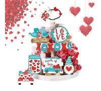 lyanny Decoración de Bandejas Escalonadas,Centro de Mesa San Valentín,Corazón Madera para Bandejas Escalonadas - Para Bodas Navidad Reuniones Familiares Salón Cocina Patio