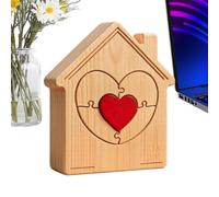 lyanny Decoración de Escultura para Hogar,Accesorio de Madera para Escena,Estatua de Casa con Forma de Corazón - para Salón, Dormitorio, Estudio, Comedor, Bienvenida a Hogar, Vecinos Familiares